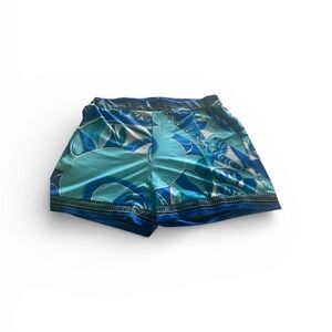 Blue Patterned Swim Shorts